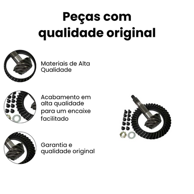 Coroa e Pinhão 44 Blazer S10 Ranger Chevrolet Ford - Imagem 3
