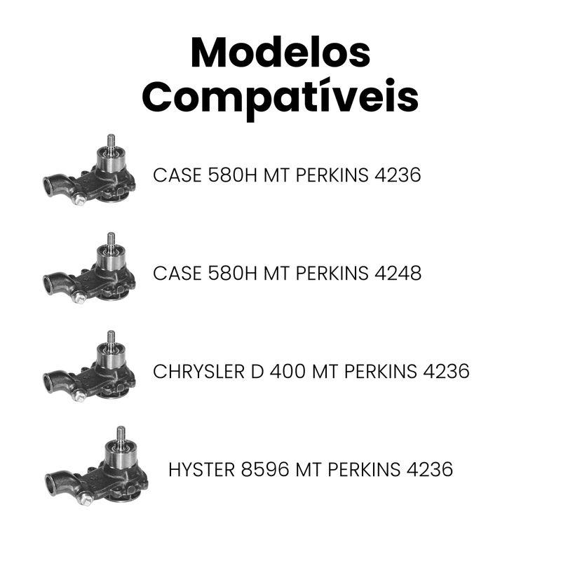 Bomba Água Perkins 4236 4248 Case 580H 1969-1980 Chrysler D4 - Imagem 4