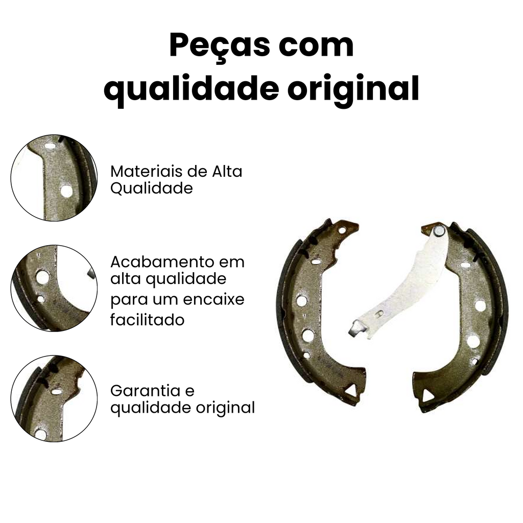 Sapata Freio Traseiro Com Haste Fiat Palio Idea Marea - Imagem 3