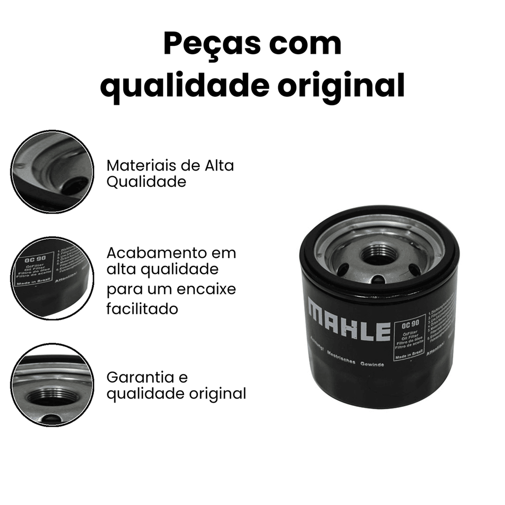 Filtro de Óleo MAHLE OC90 Kadett Classic - Imagem 3