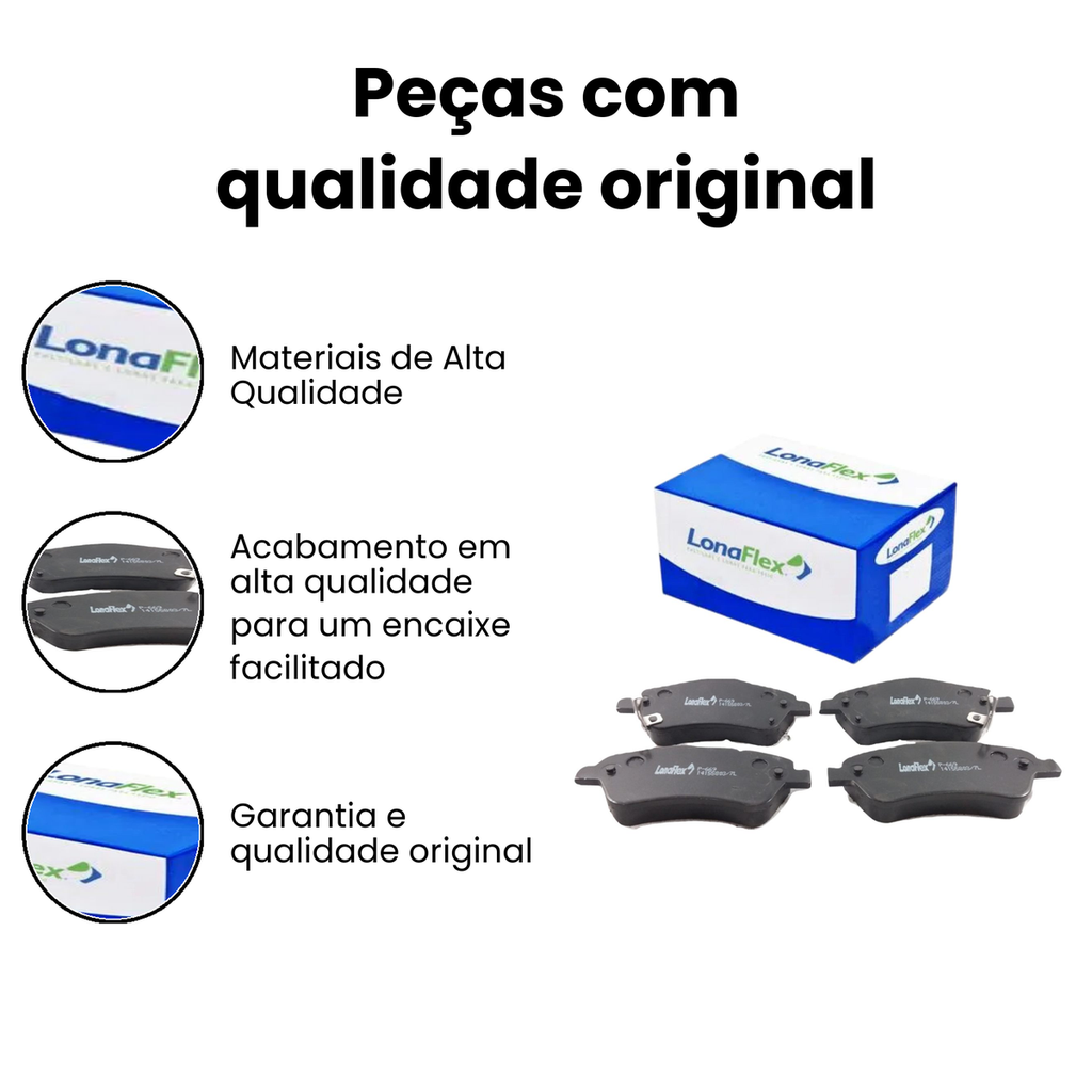 Pastilha de Freio Dianteiro Corolla LONAFLEX P-669 - Imagem 3