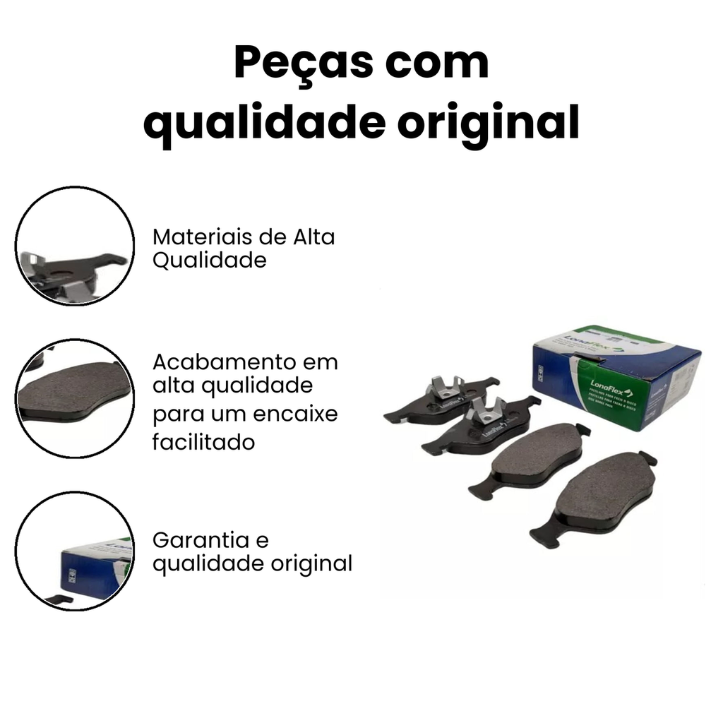 Pastilha de Freio Dianteiro Ecosport Fiesta - LONAFLEX - Imagem 3