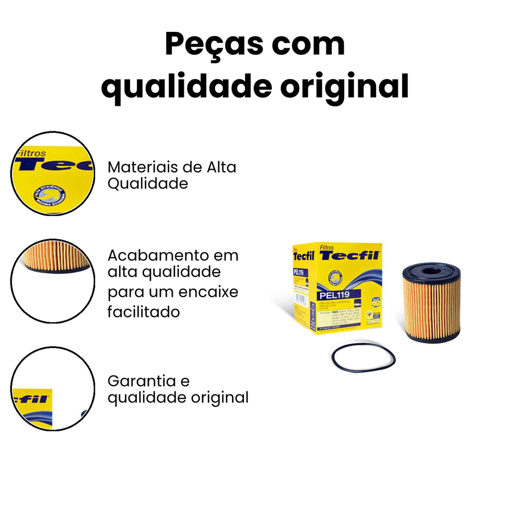 Filtro de Óleo TECFIL Linea Doblo - PEL119 - Imagem 3