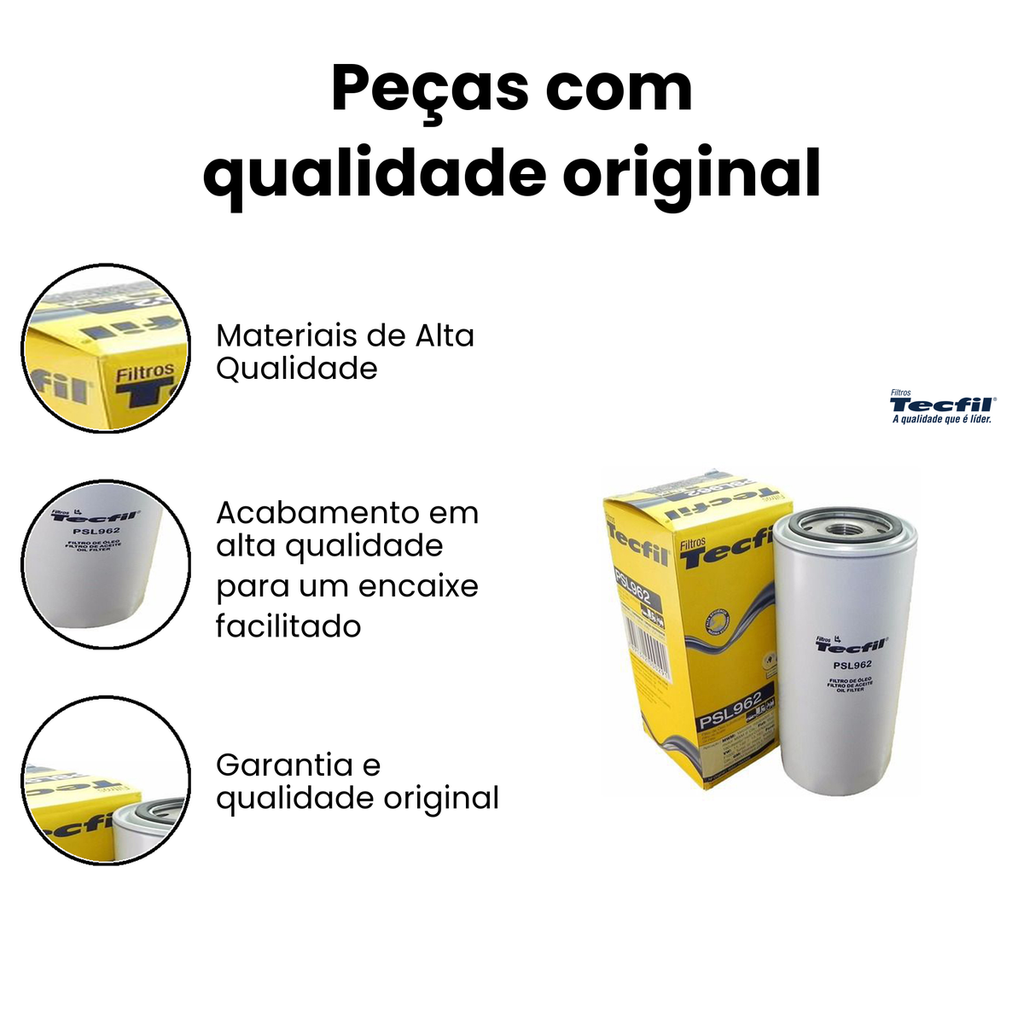 Filtro de Óleo TECFIL PSL962 MA 8V - Imagem 3