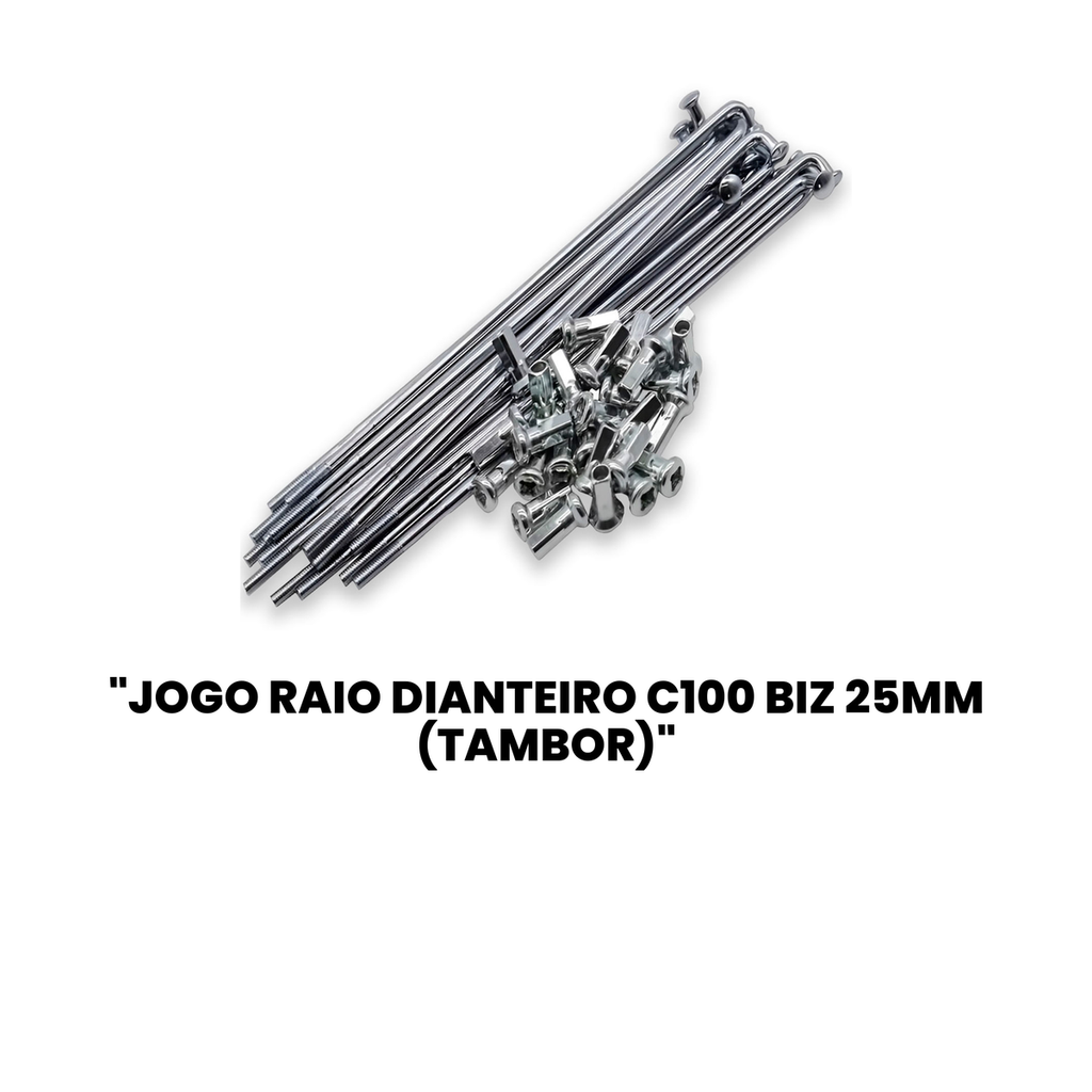 Jogo Raio Dianteiro C100 Biz 25mm (Tambor) - PARKER - Imagem 2