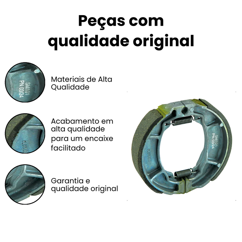 Patins de Freio Diant Tras p Honda CG Fan 150 160 Twister Ti - Imagem 3