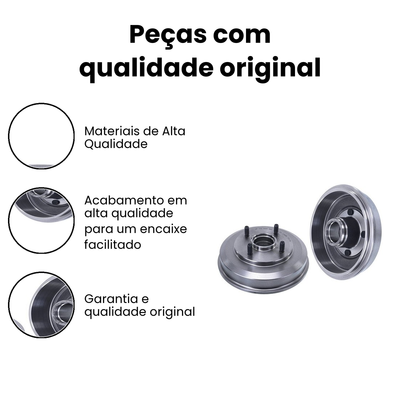 Tambor de Freio Traseiro Fiesta Focus - PRIMAPARTS - Imagem 3