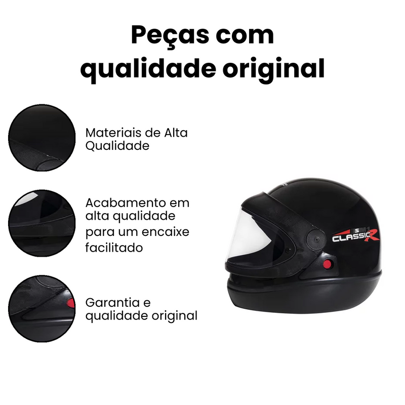 Capacete San Marino Classic Tam.60 Preto Universal - Imagem 3