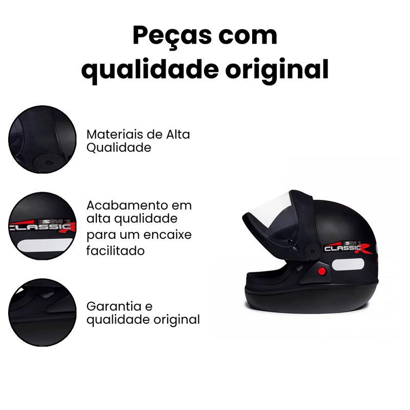 Capacete San Marino Classic Tam. 58 Preto Universal - Imagem 3
