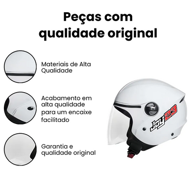 Capacete Joy23 Open Face Branco Tamanho 60 Motos 1960-2025 - Imagem 3