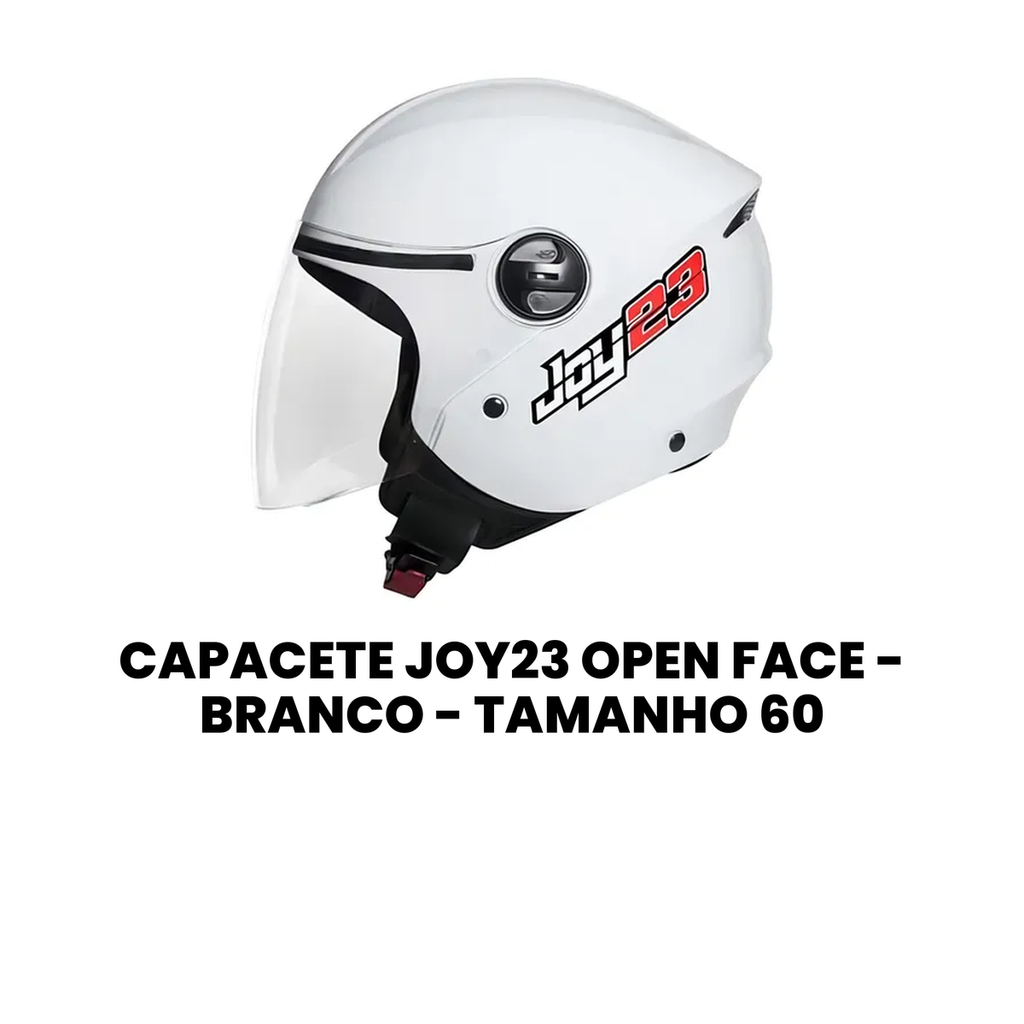 Capacete Joy23 Open Face Branco Motos 1960-2025 - Imagem 2
