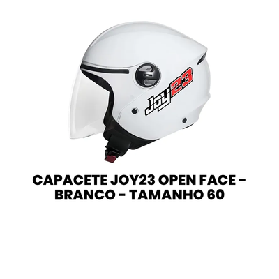 Capacete Joy23 Open Face Branco Tamanho 60 Motos 1960-2025 - Imagem 2