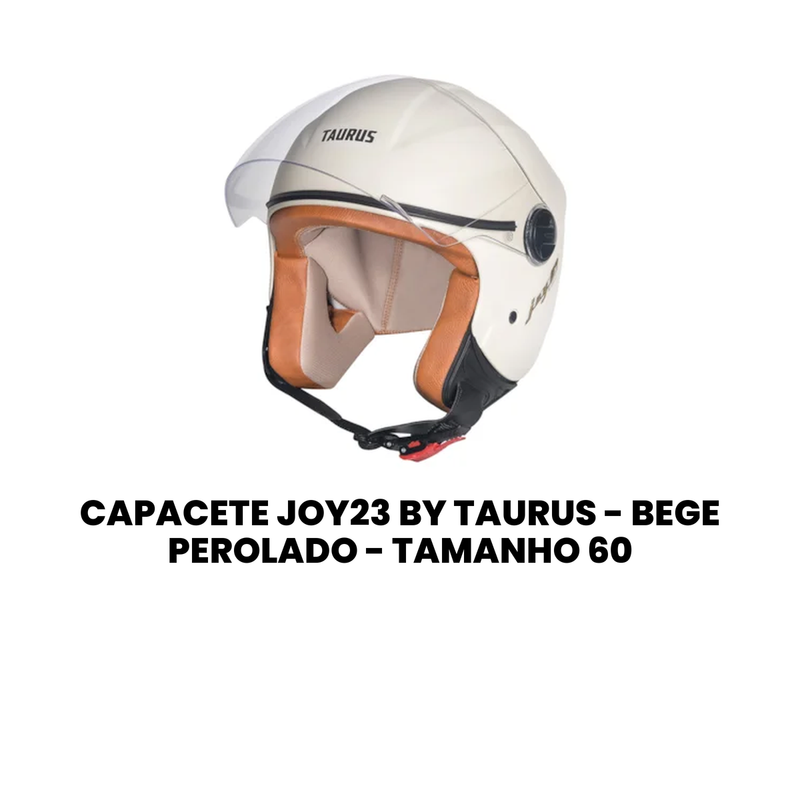 Capacete Joy23 by Taurus Bege Perolado Tam 60 Universal - Imagem 2