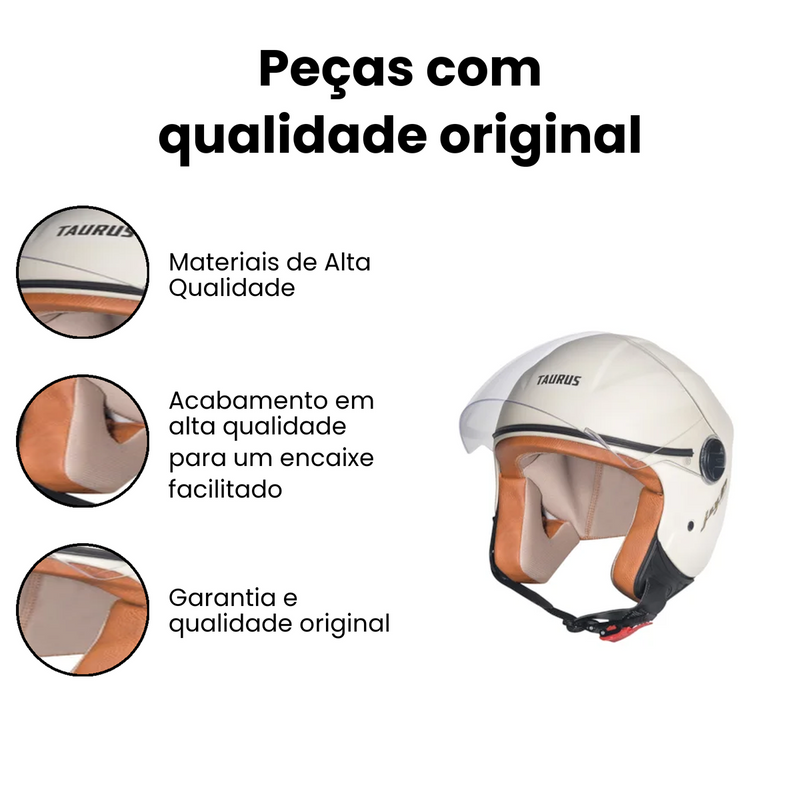 Capacete Joy23 by Taurus Bege Perolado Tam 60 Universal - Imagem 3