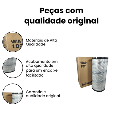 Filtro de Ar WEGA WAP-102 - CARGO CARGO - Imagem 3