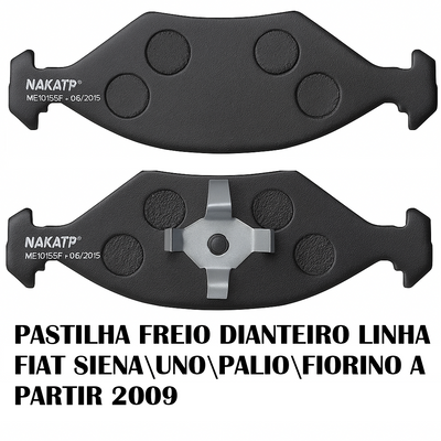 PASTILHA FREIO DIANTEIRO LINHA FIAT SIENA\UNO\PALIO\FIORINO A PARTIR 2009 - Imagem 2